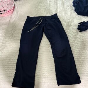 Figs Navy Blue Scrub Pants with Drawstring Waist